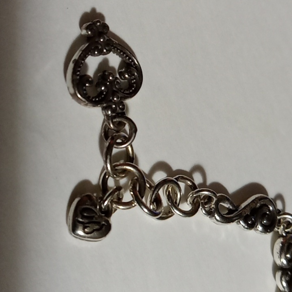 Brighton Scroll Hearts Silver Bracelet Adjustable - Picture 6 of 8
